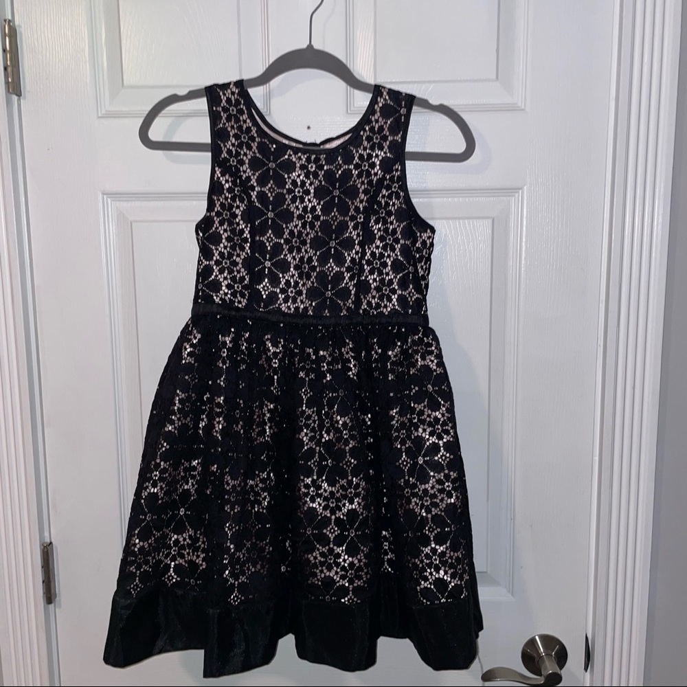 Size 12 girls dress, black and pink